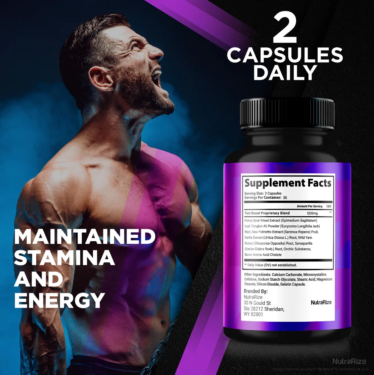 How to use Erogenix: two capsules daily for maintained stamina and energy